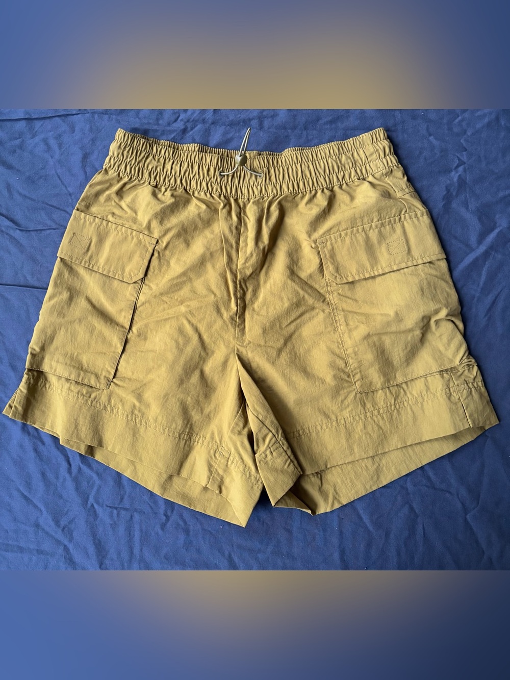 Women’s Drawstring Cargo Shorts - Mustard